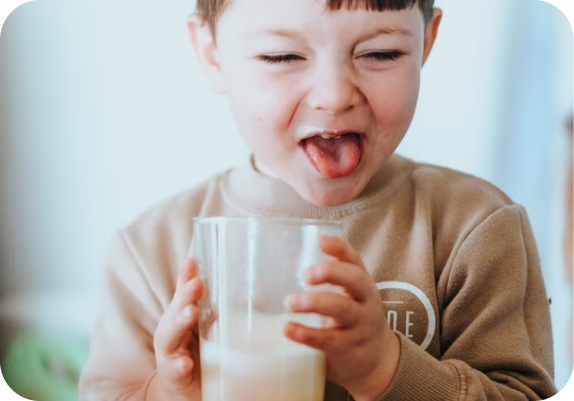 Kid drinking milk